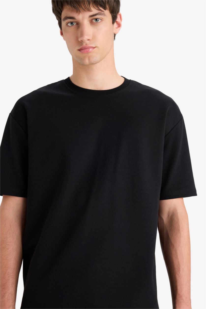 MAN Black Oversize Crew Neck Short Sleeve T-Shirt