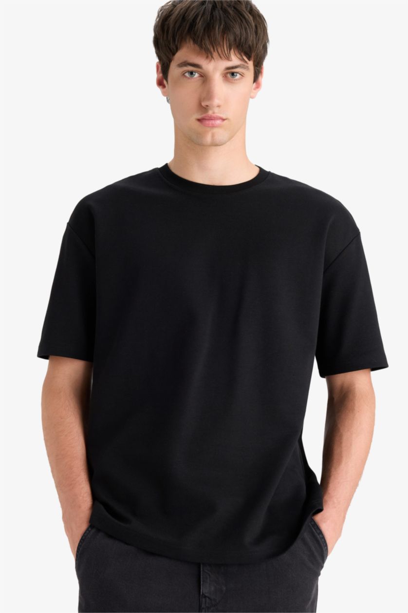 MAN Black Oversize Crew Neck Short Sleeve T-Shirt