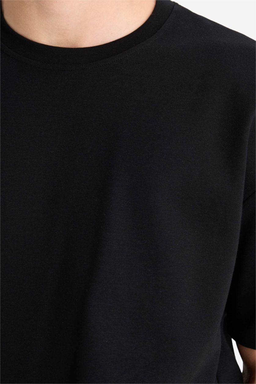 MAN Black Oversize Crew Neck Short Sleeve T-Shirt
