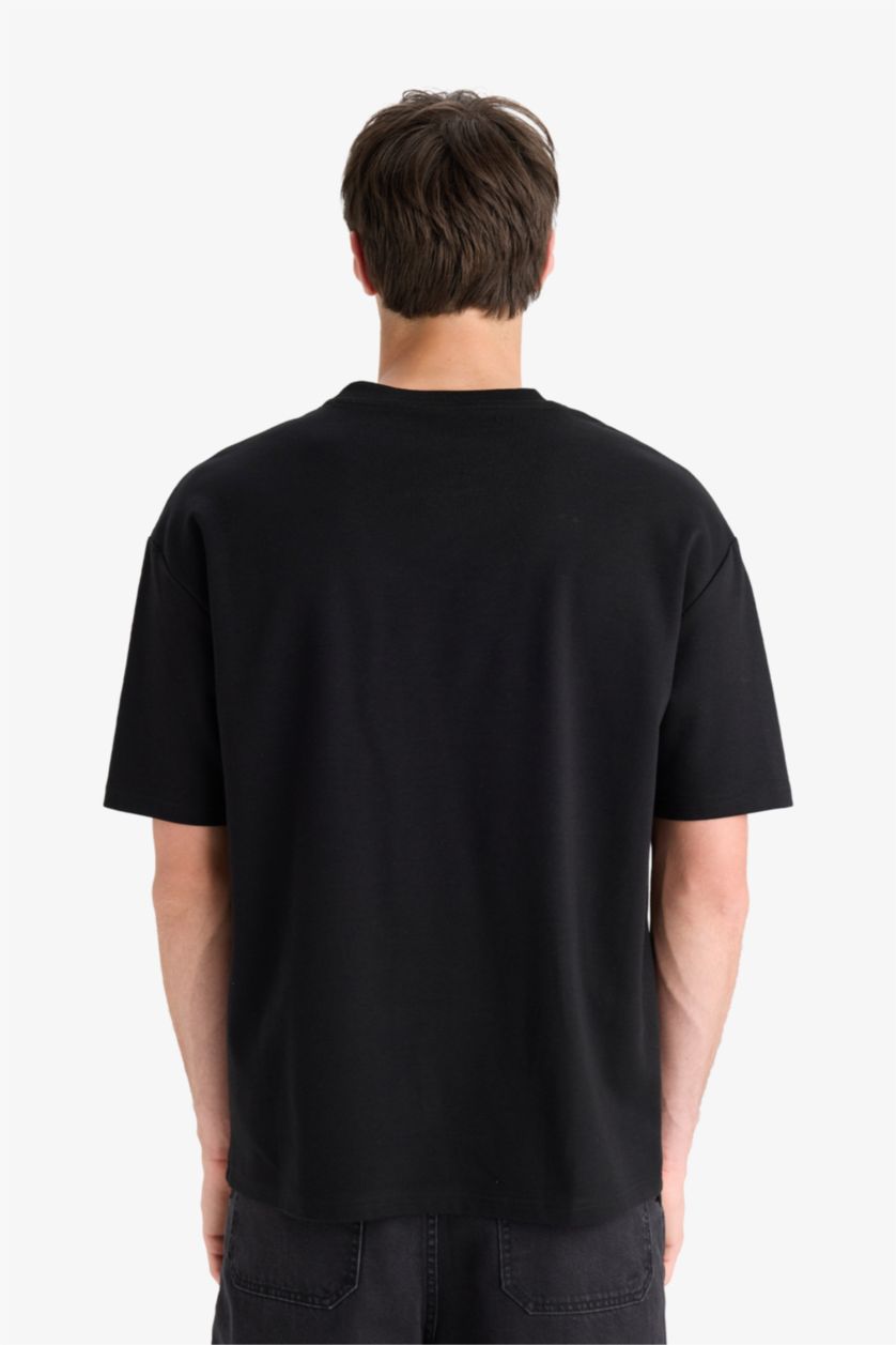 MAN Black Oversize Crew Neck Short Sleeve T-Shirt