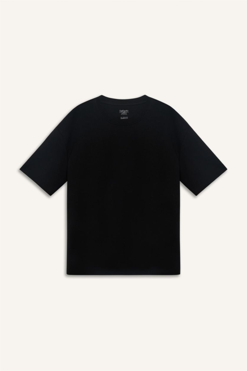MAN Black Oversize Crew Neck Short Sleeve T-Shirt