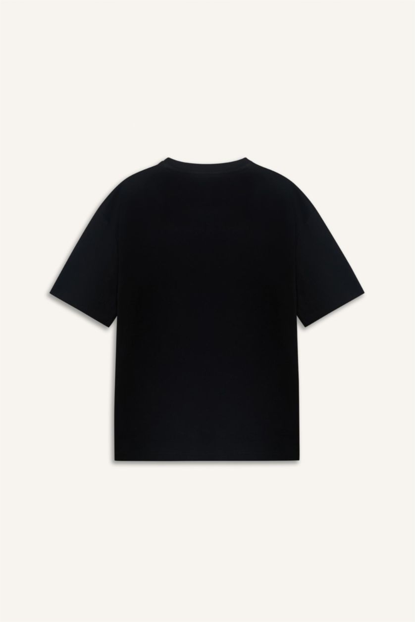 MAN Black Oversize Crew Neck Short Sleeve T-Shirt