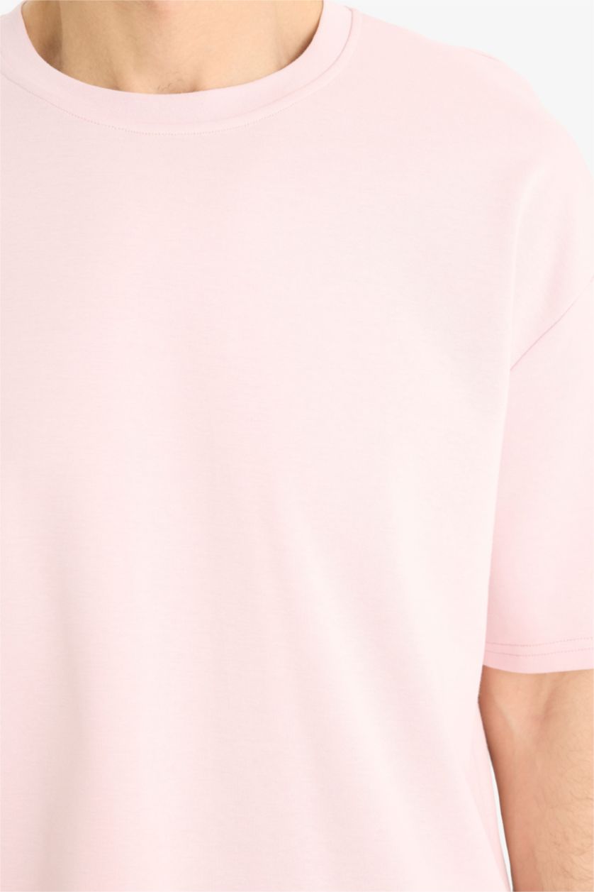 Erkek Lila Nefes Alabilen Oversize Tişört