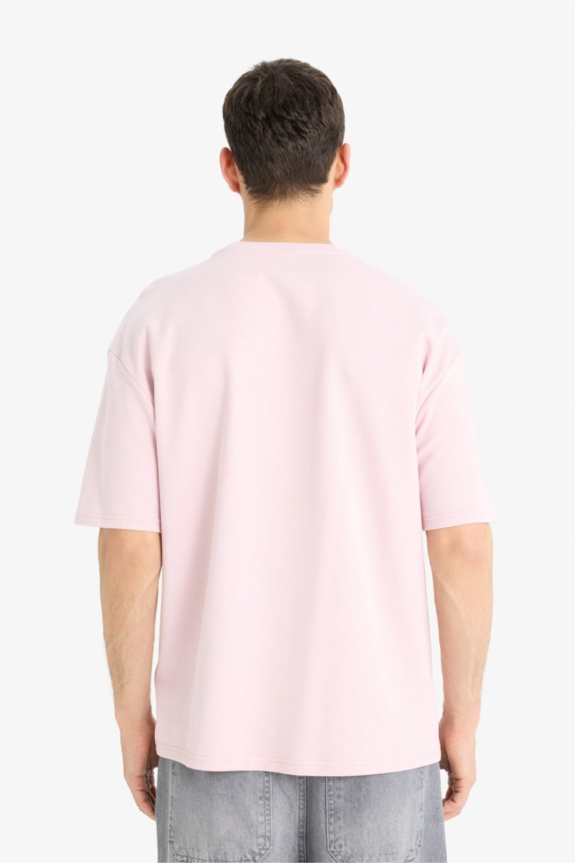 Erkek Lila Nefes Alabilen Oversize Tişört