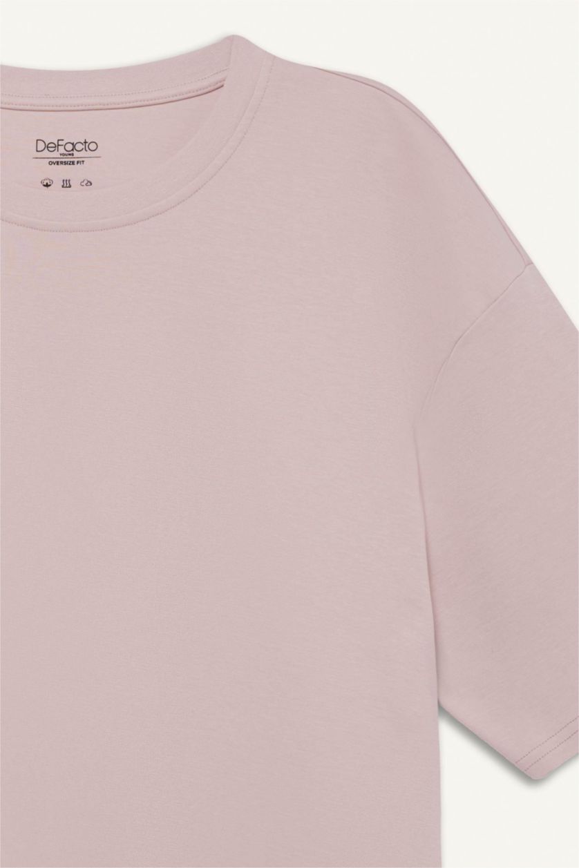 Erkek Lila Nefes Alabilen Oversize Tişört