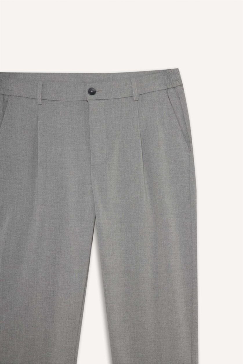 رجال ميلانج رمادي بنطرون كروب انكيل قصير قصة عادية