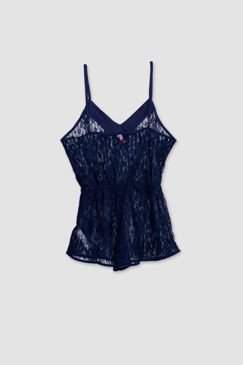 WOMAN NAVY Fall in Love V Neck Tulle Strappy Jumpsuit