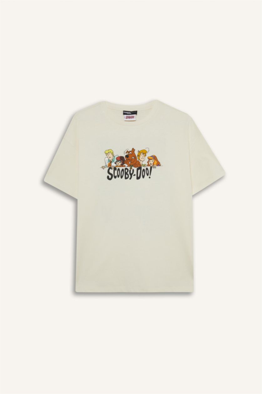 Әйелдерге экру Coool Scooby Doo оверсайз, свободный крой, круглый вырез, футболка с принтом, короткий рукав