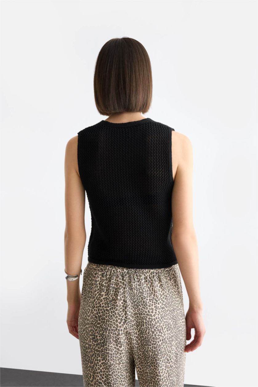 Kadın Siyah Regular Fit V Yaka Önden Bağlamalı Bluz