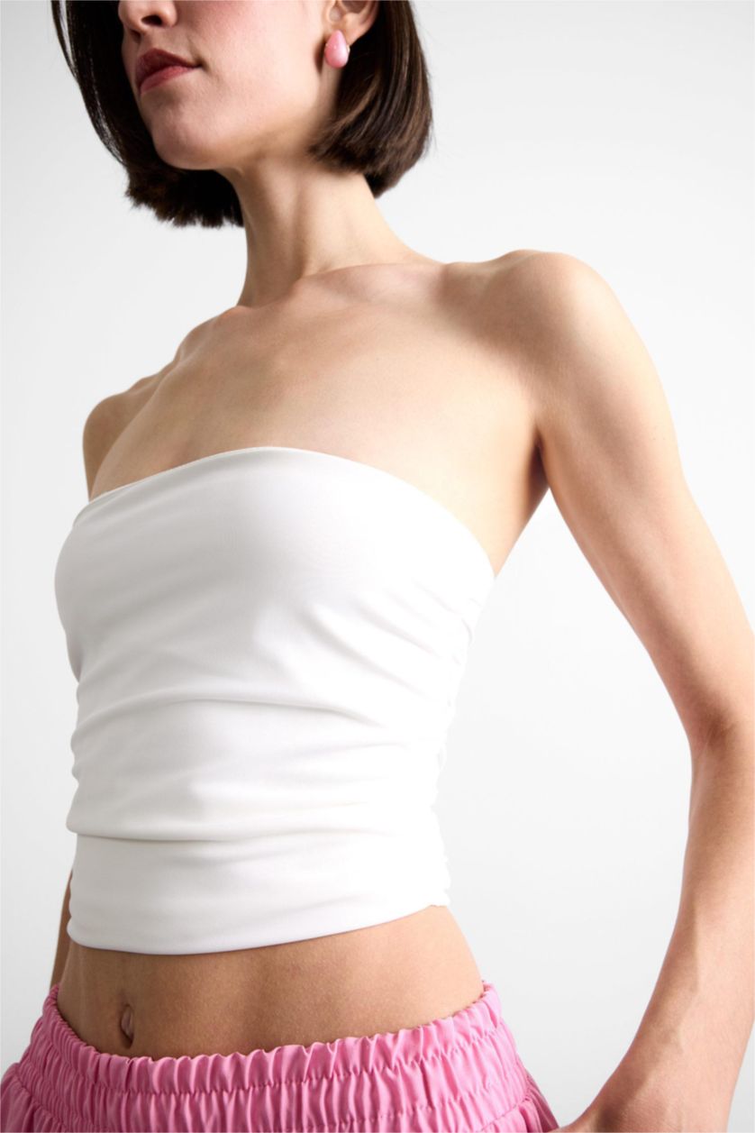 FEMME Blanc Top Bustier basique Coupe slim