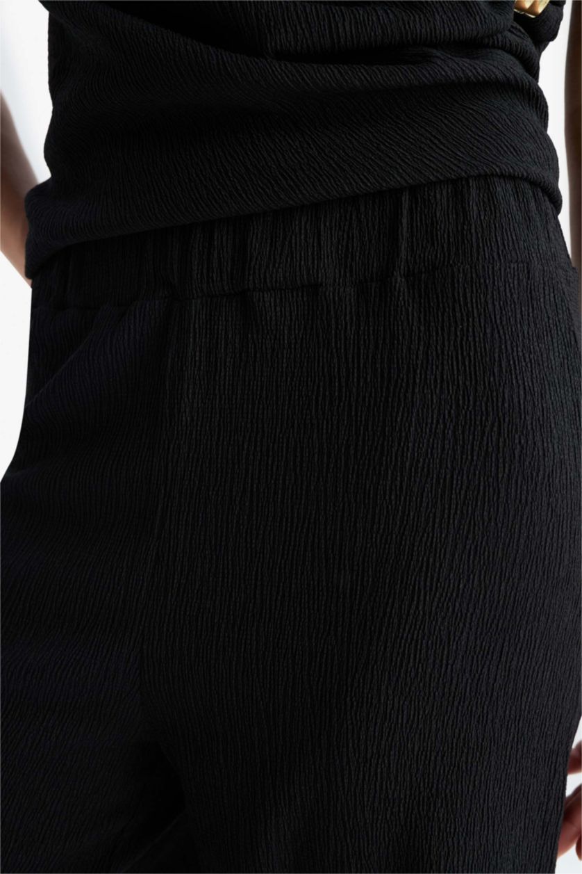 نساء أسود بنطرون منسوج قصة مستقيمة