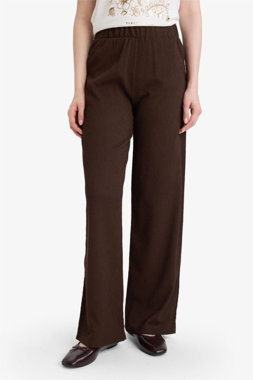 Әйелдерге Қоңыр кең аяқ кресс матасы Шалбар