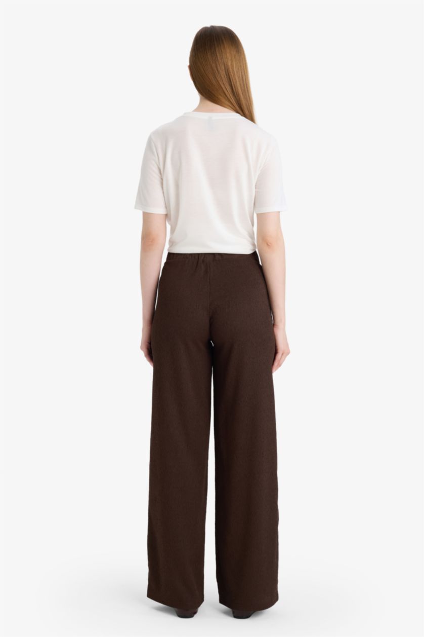 Әйелдерге Қоңыр кең аяқ кресс матасы Шалбар