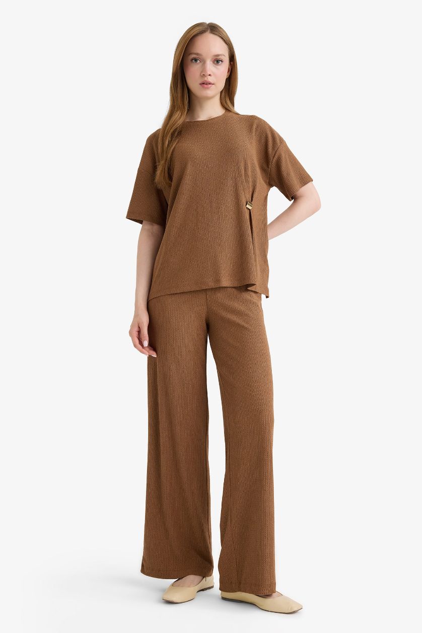 Kadın Tarçın Straıght Fıt Bürümcük Pantolon