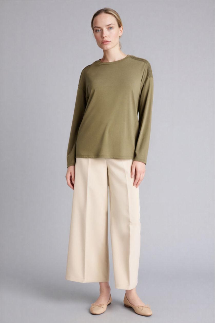 WOMAN Khaki Woman Long Sleeve T-Shirt