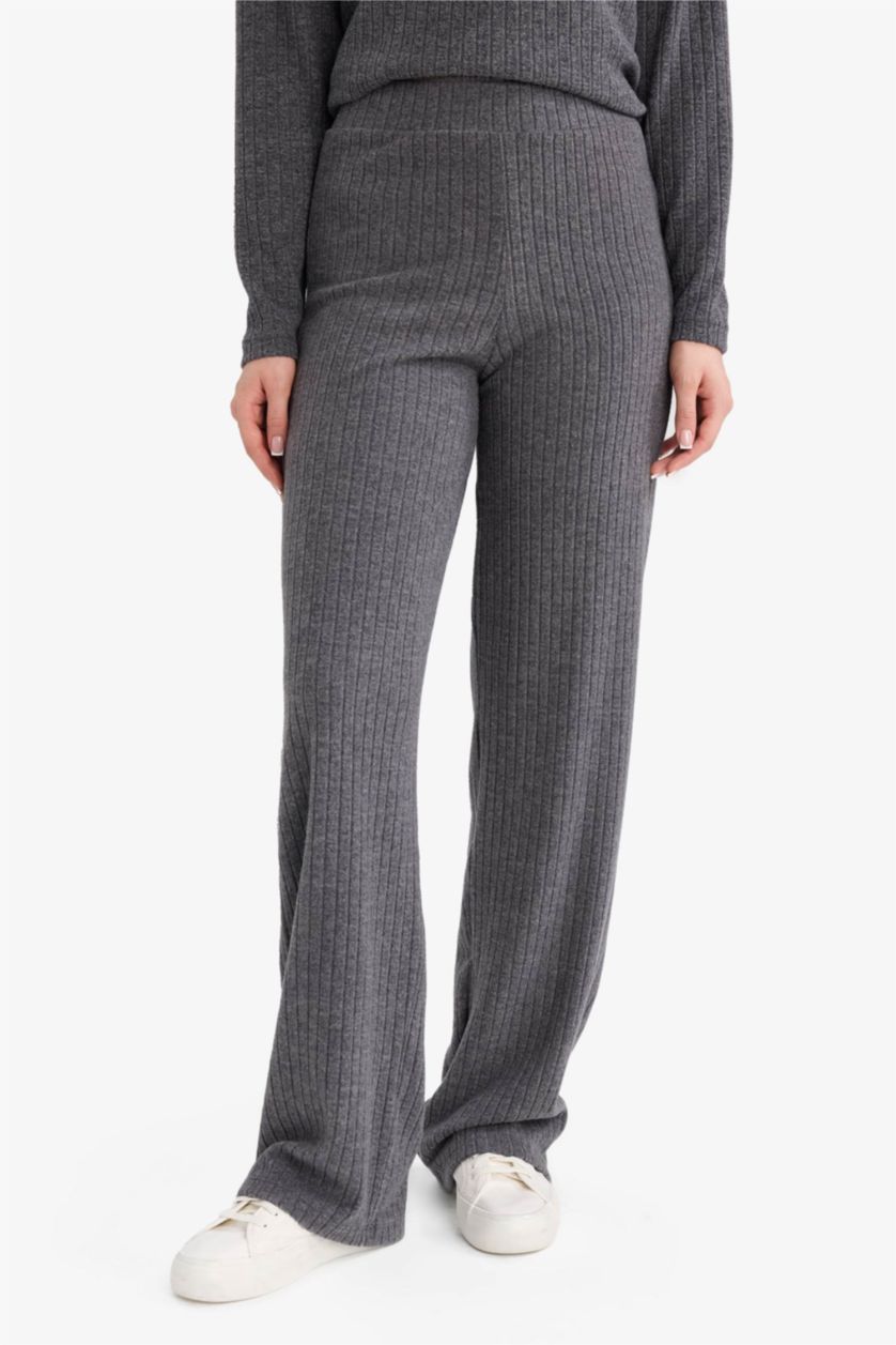 WOMAN Anthracite Melange Straight Fit Straight Leg Trousers