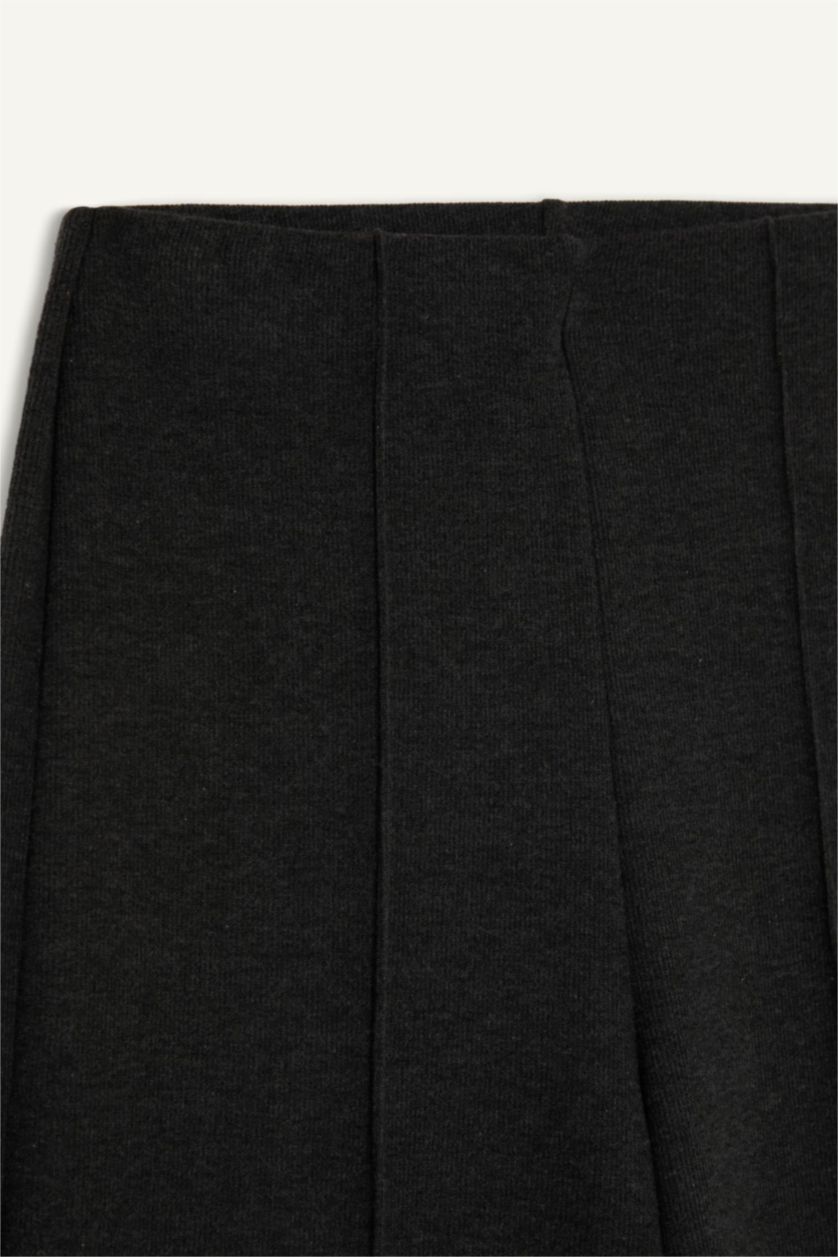 Woman Anthracite Melange Wide Leg Trousers