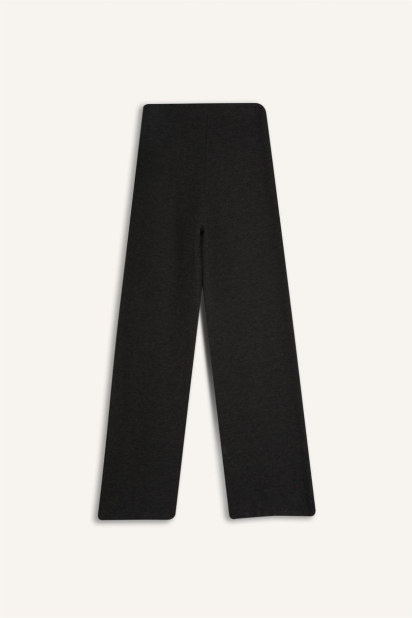 Woman Anthracite Melange Wide Leg Trousers