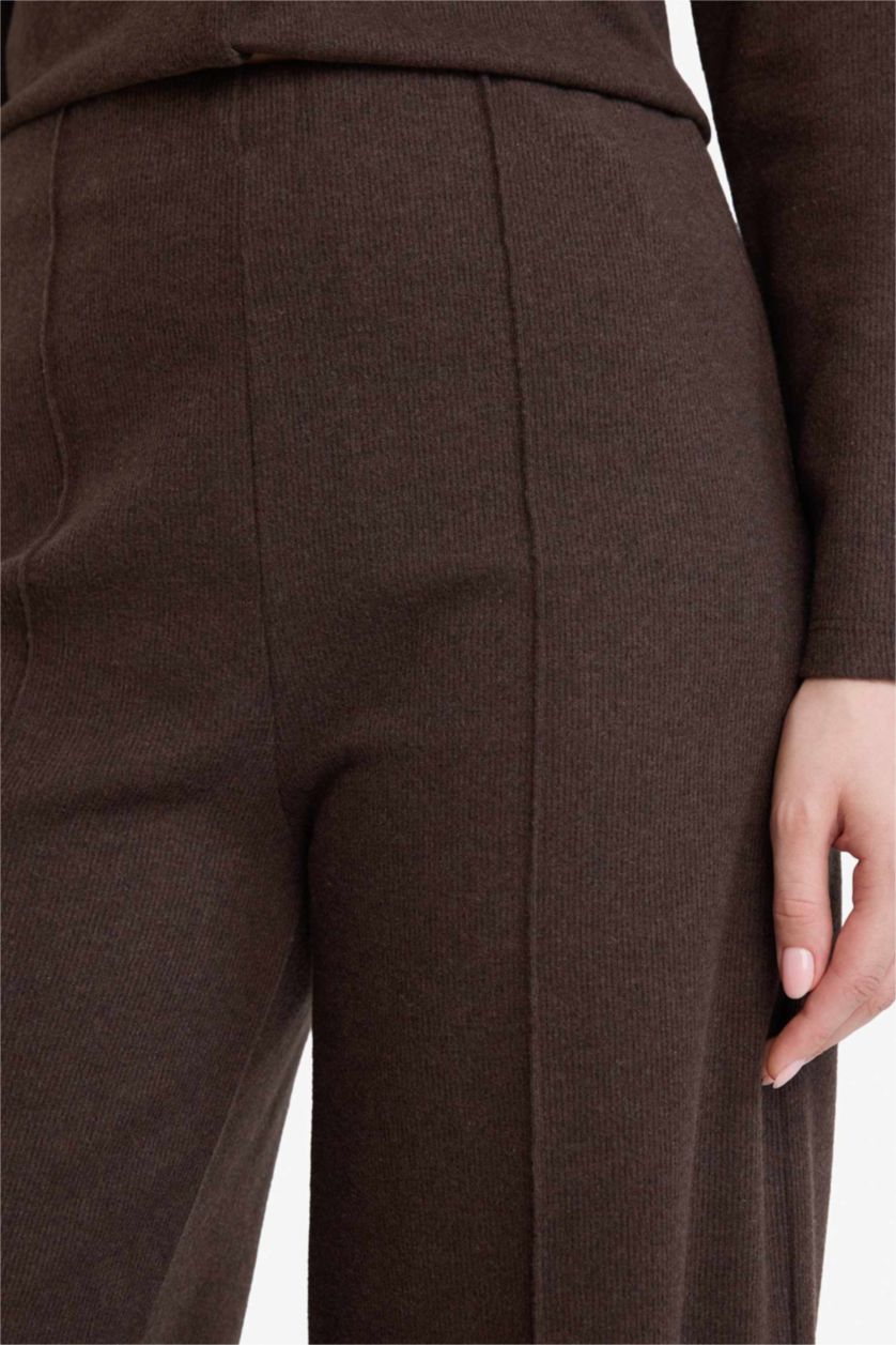 WOMAN Brown Wide Leg Straight Leg Trousers