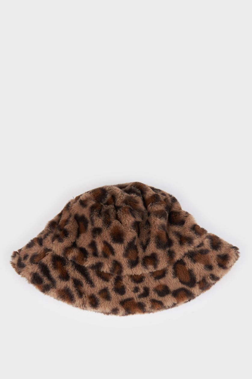 Kadın Karma Kadın Leopar Desenli Bucket Şapka