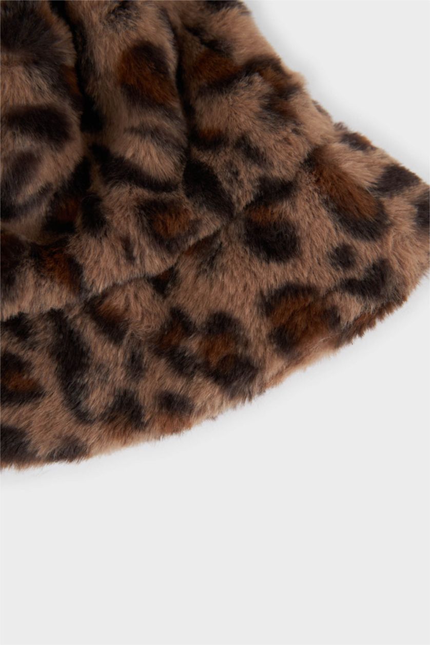 Kadın Karma Kadın Leopar Desenli Bucket Şapka