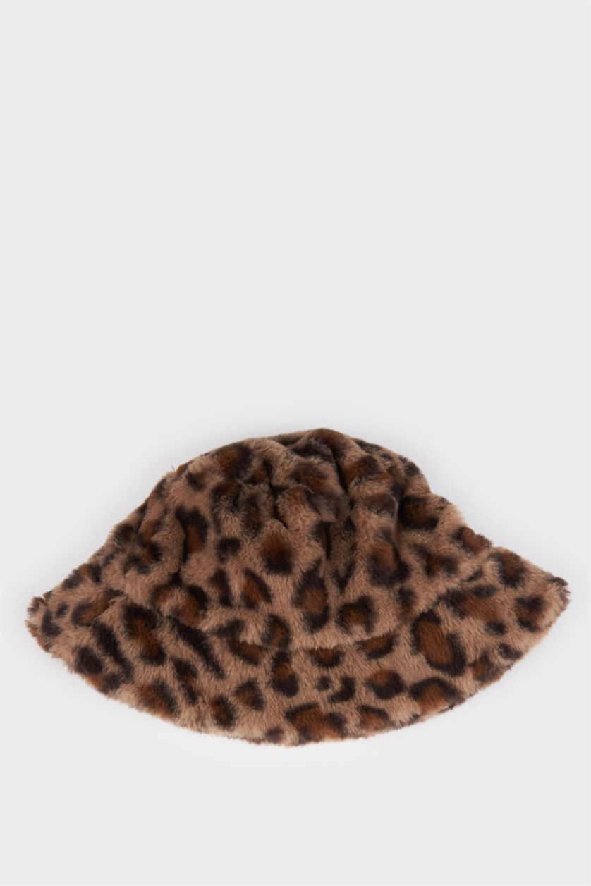 Kadın Karma Kadın Leopar Desenli Bucket Şapka