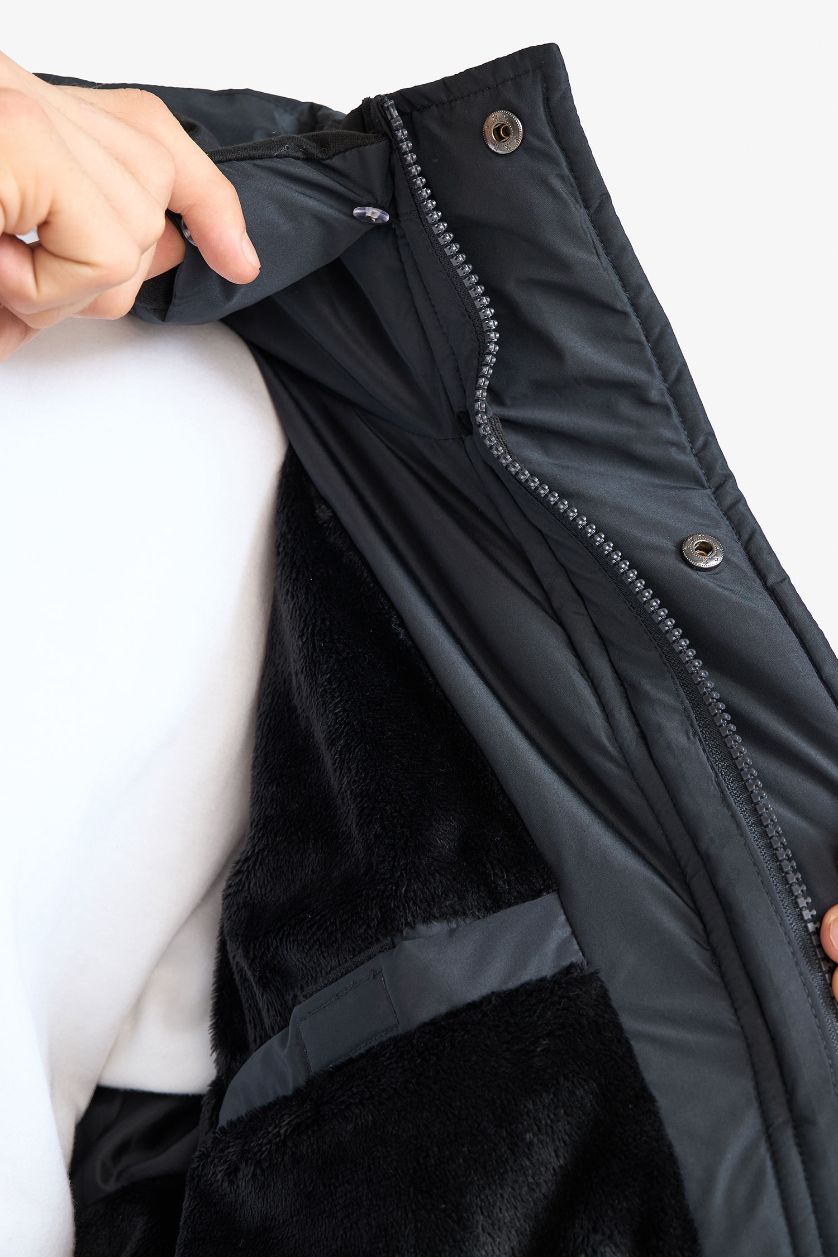 رجالي أنثرا جاكيت بامب اوفر سايز بياقة عالية مبطن