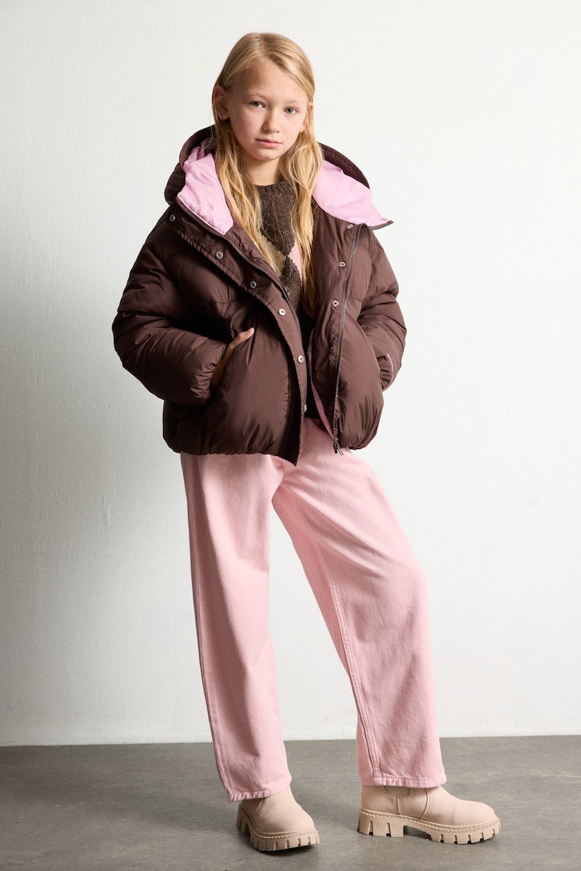 VAJZA & ADOLESHENTE Brown Girl Hooded Puffer Jacket