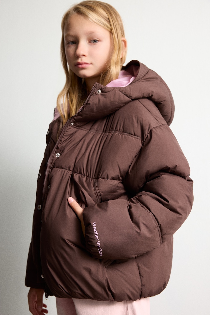 VAJZA & ADOLESHENTE Brown Girl Hooded Puffer Jacket