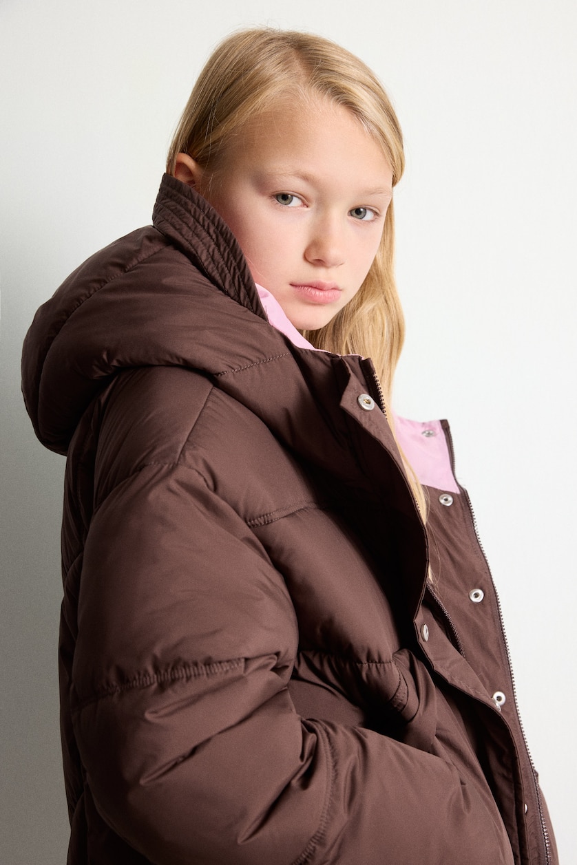 VAJZA & ADOLESHENTE Brown Girl Hooded Puffer Jacket