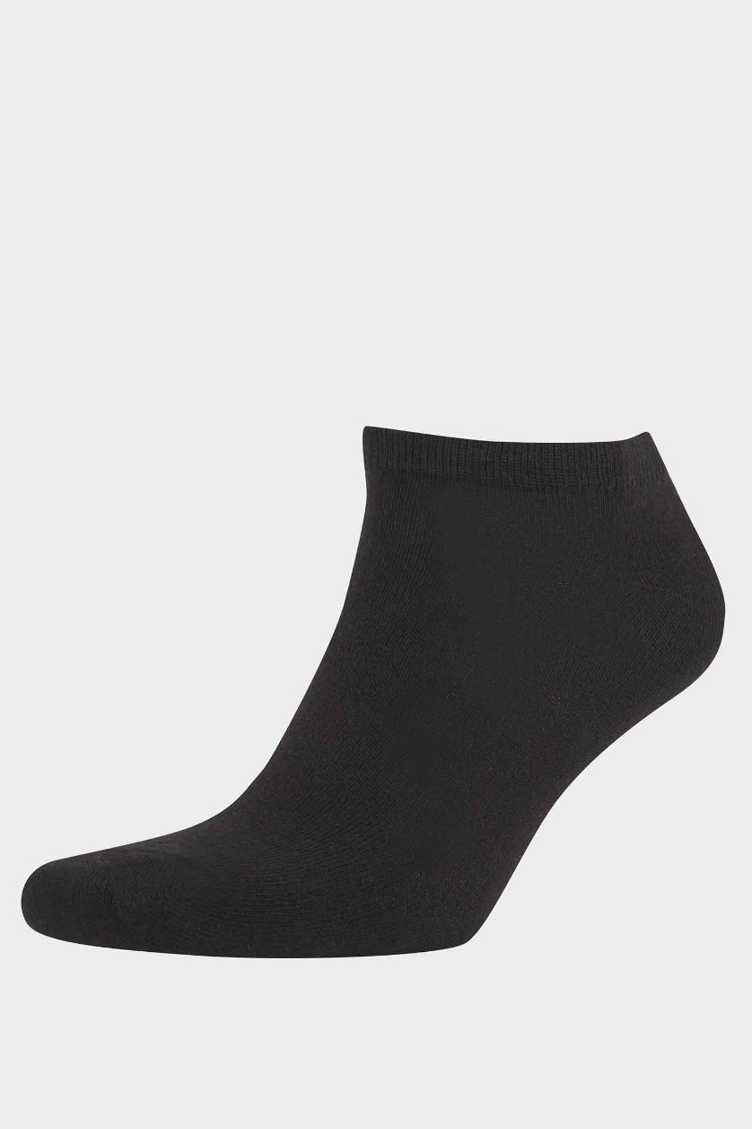 Kadın Siyah Kadın 7'li Pamuklu Patik Çorap