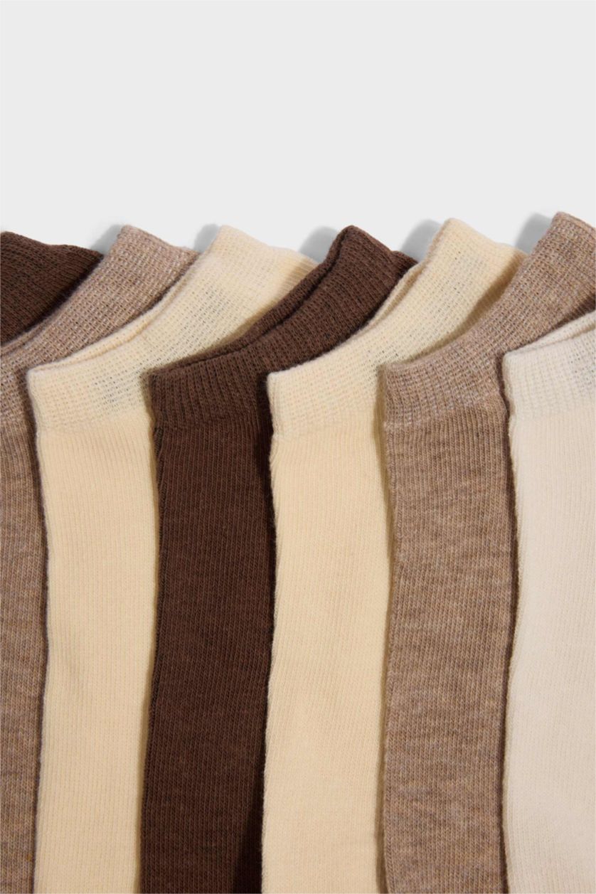 Kadın Kahve Kadın 7'li Pamuklu Patik Çorap