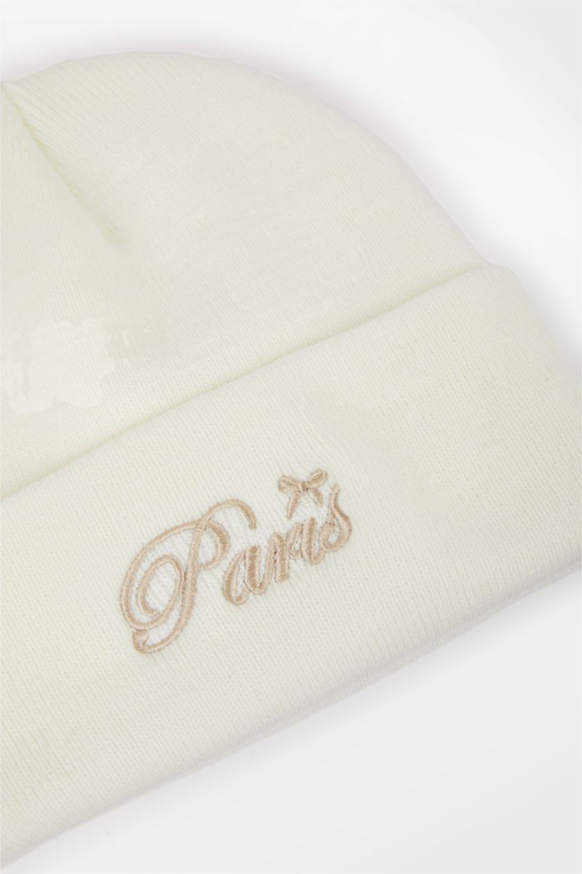 Kadın Ekru Kadın Pamuklu Bere