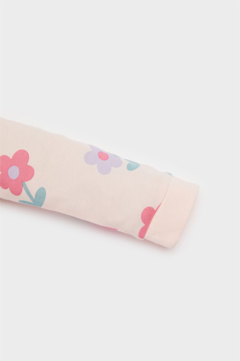 Baby Girl Light Pink Baby Girl Newborn Floral Cotton Jumpsuit