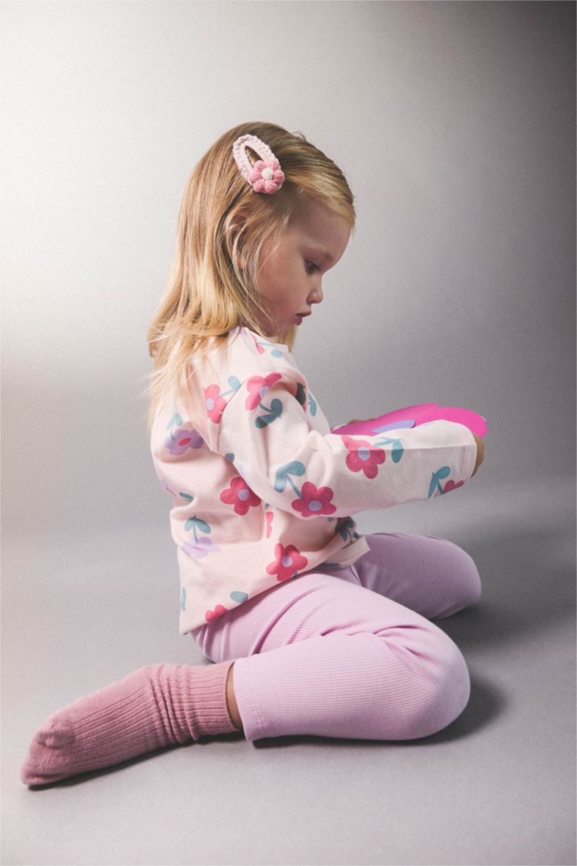 Baby Girl Light Pink Baby Girl 2 piece Long Sleeve Snap Body