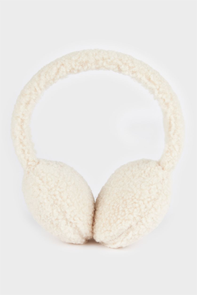 FEMME Beige Cache-oreilles en peluche pour femme