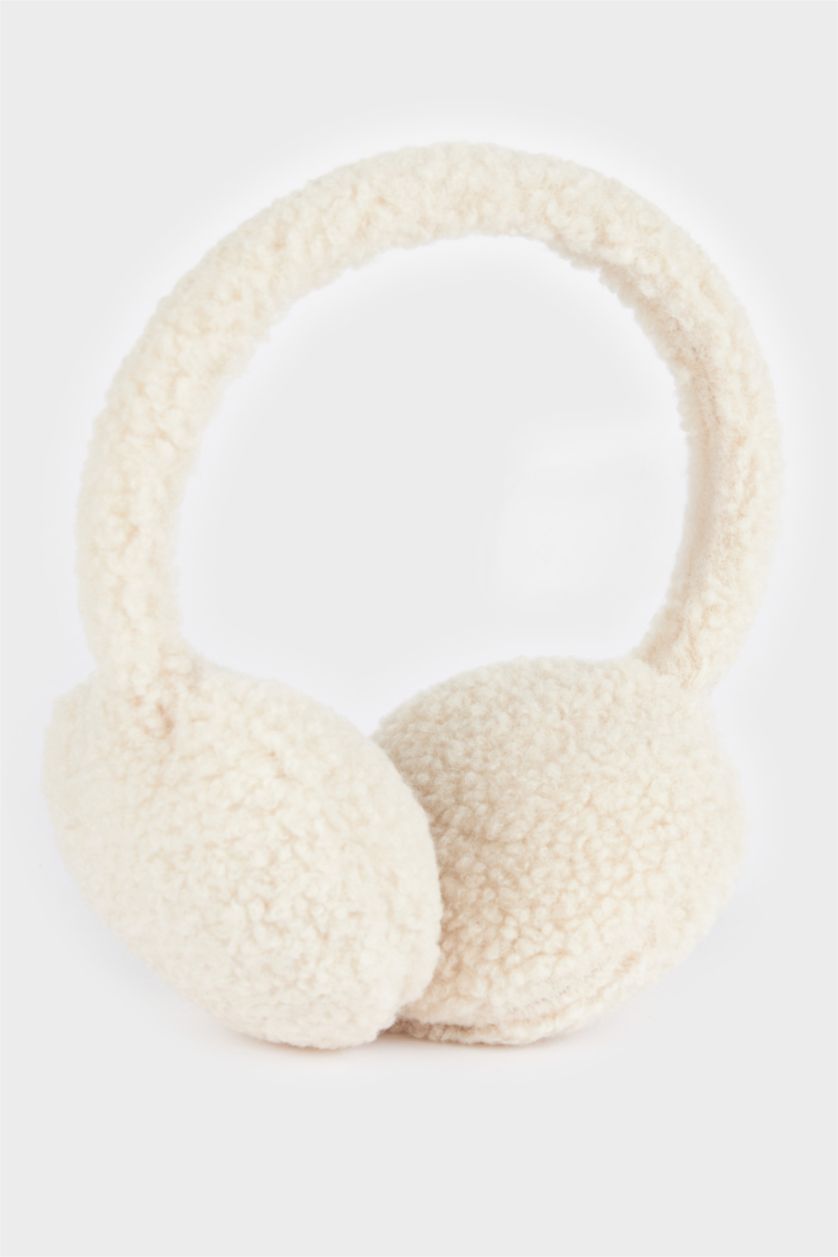 FEMME Beige Cache-oreilles en peluche pour femme