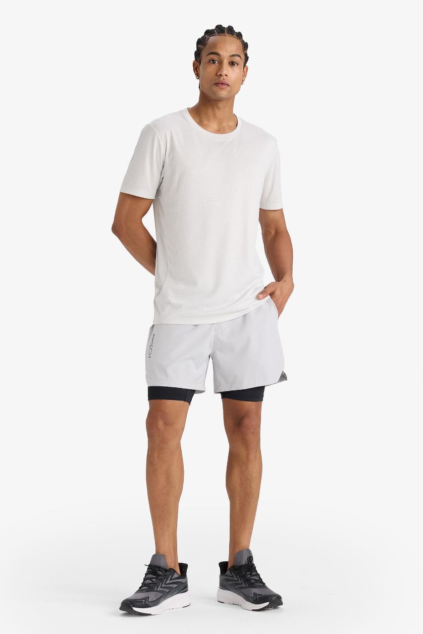 MAN Light Grey DeFactoFit Slim Fit Woven Sports Shorts