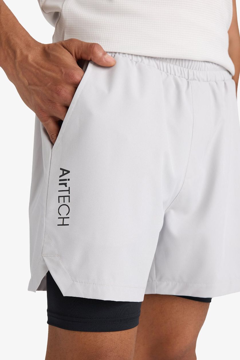 MAN Light Grey DeFactoFit Slim Fit Woven Sports Shorts
