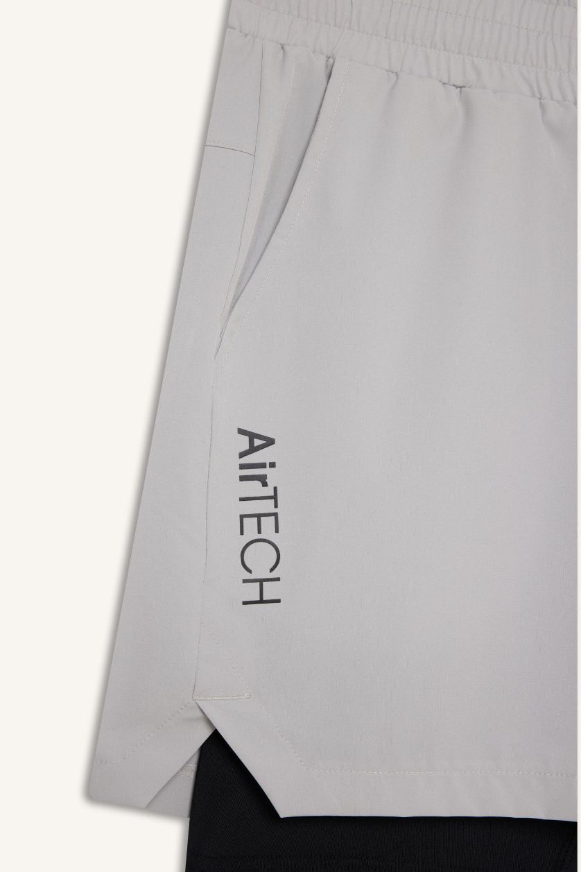 MAN Light Grey DeFactoFit Slim Fit Woven Sports Shorts