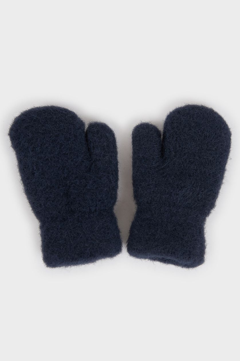 طفل صغير نيلي كفوف بيبي ولادي بفرو صناعي من الداخل