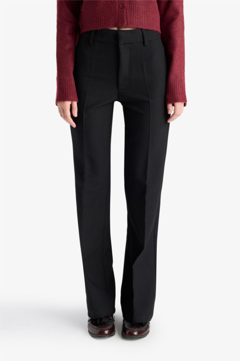 Женщины Черный Брюки Coool Flare Fit с нормальной талией