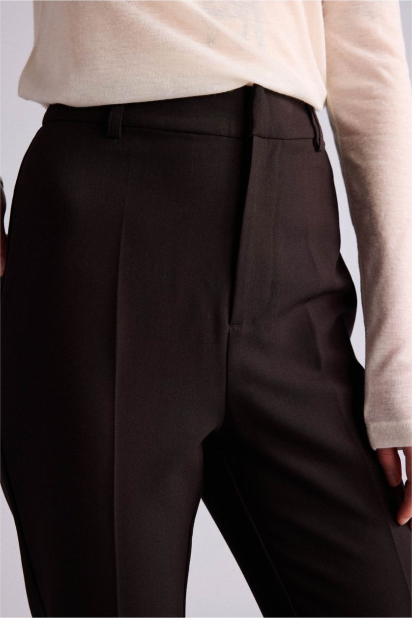 نساء بني Normal Waist Flare Trousers