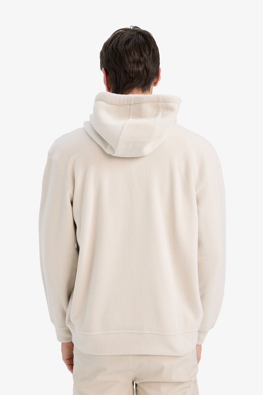 Erkek Taş Boxy Fit Polar Sweatshirt