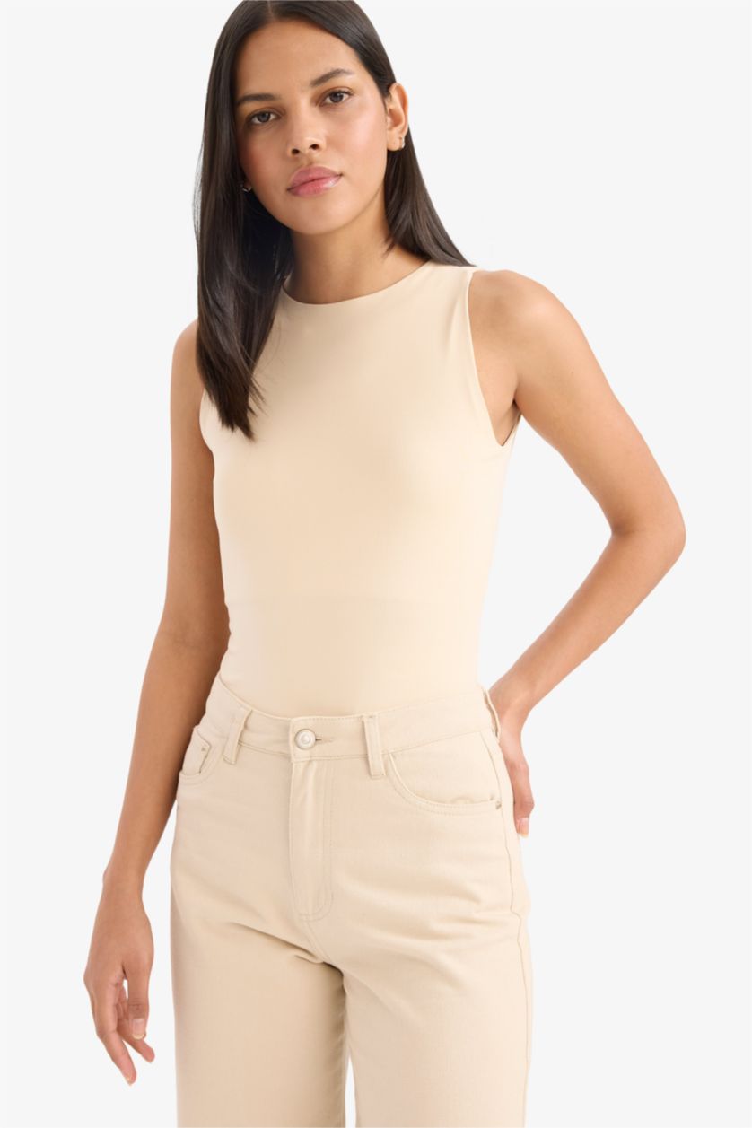 Женщины Светлая слоновая кость Облегающая майка на бретелях