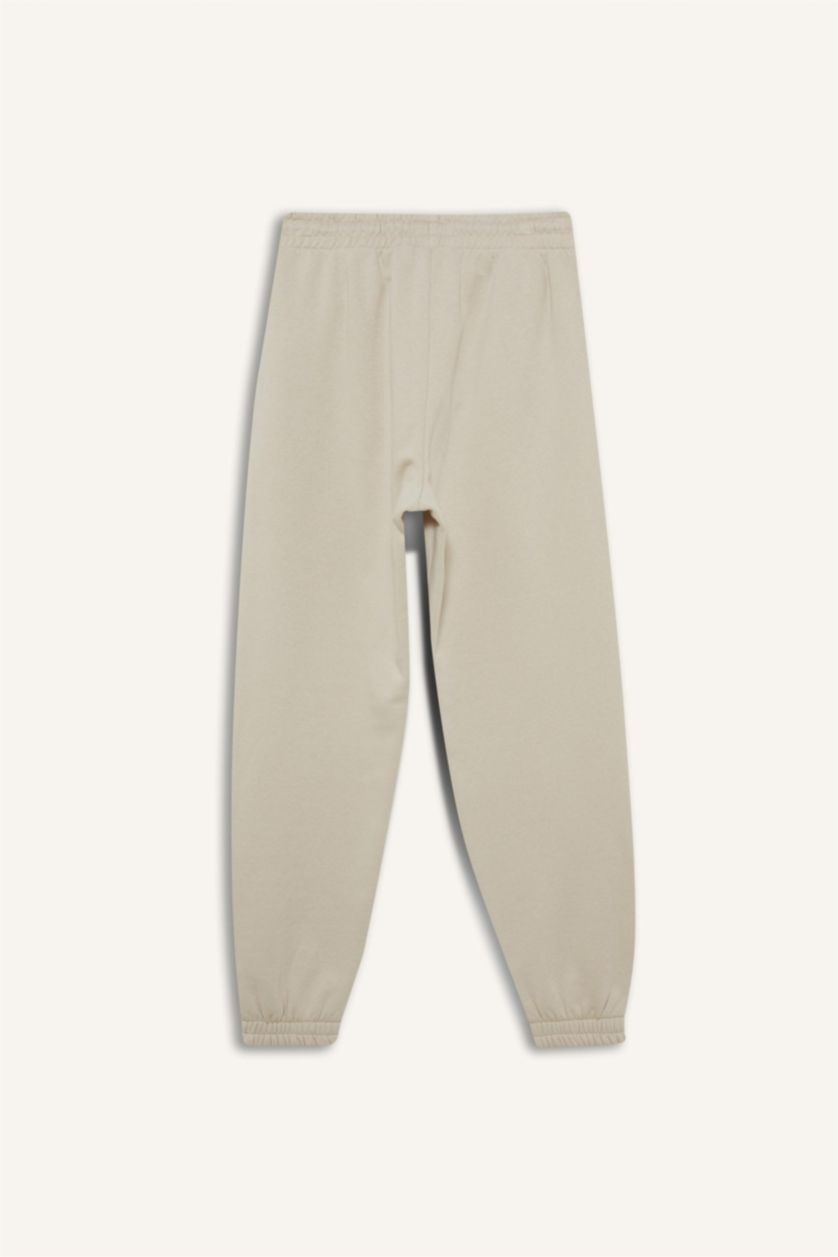 FEMME Beige Pantalon Jogging épais imprimé Coupe standard