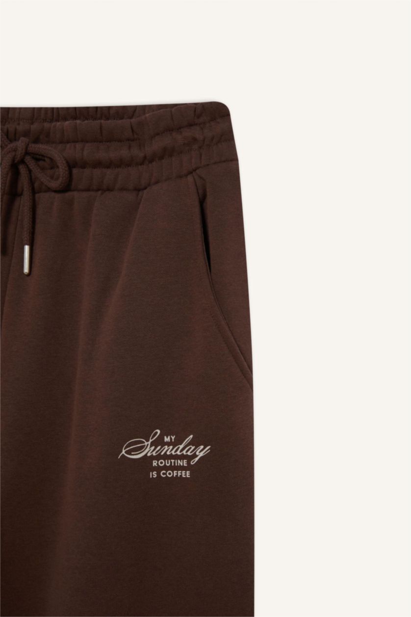 Әйелдерге Қоңыр жоггер-стандарт пішім слоган 3 көтерілген жіп Шалбар