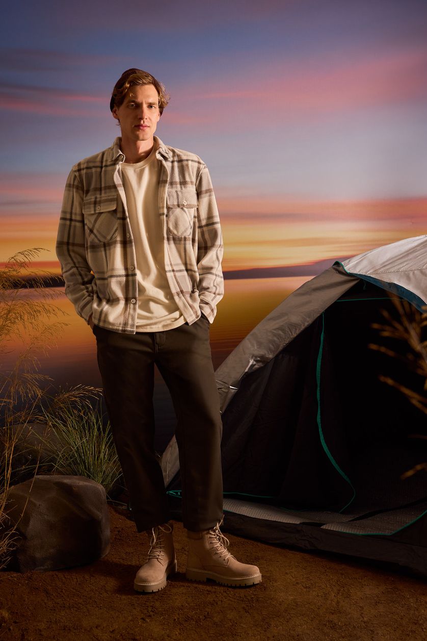 Erkek Taş Kareli Polar Gömlek