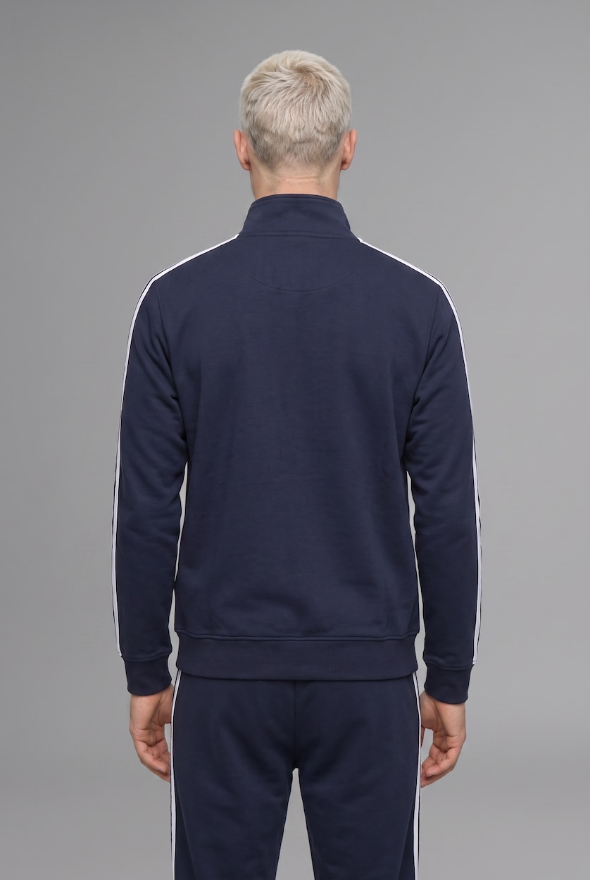 Erkek Lacivert Boxy Fit Dik Yaka Sweatshirt
