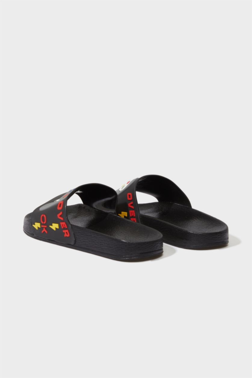 Erkek Çocuk - Genç Erkek Siyah Yüksek Taban Jean Terlik Erkek Çocuk